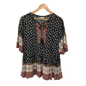 BEACHLUNCHLOUNGE small boho blouse cottagecore lagenlook peasant